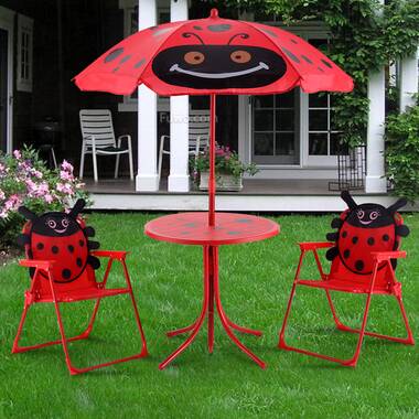 Kids table and chairs with outlet umbrella